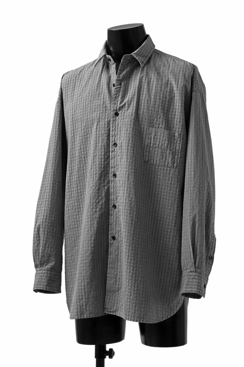 COLINA BIG MINIMAL SHIRT / ORGANIC COTTON SHADOW CHECK (SUMI) - Image 7