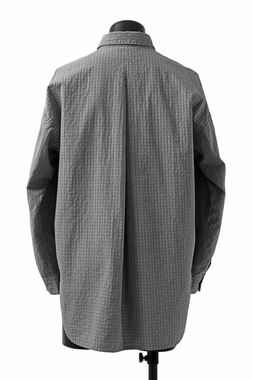COLINA BIG MINIMAL SHIRT / ORGANIC COTTON SHADOW CHECK (SUMI) - Image 9