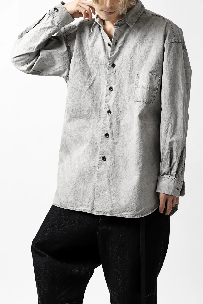 COLINA BIG MINIMAL SHIRT / ORGANIC SUPIMA COTTON BROX (STONE) - Image 2