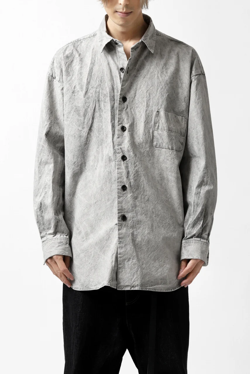COLINA BIG MINIMAL SHIRT / ORGANIC SUPIMA COTTON BROX (STONE) - Image 3