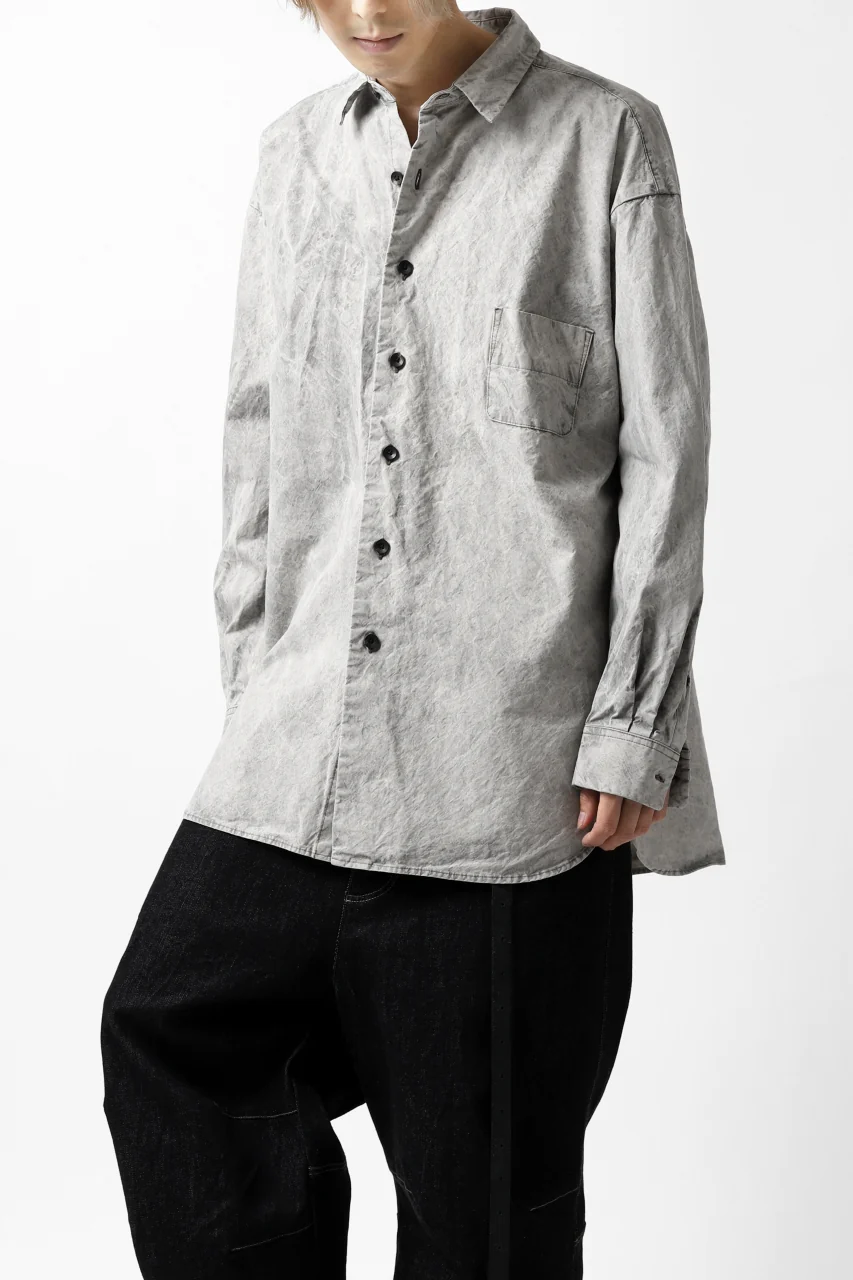 COLINA BIG MINIMAL SHIRT / ORGANIC SUPIMA COTTON BROX (STONE) - Image 4