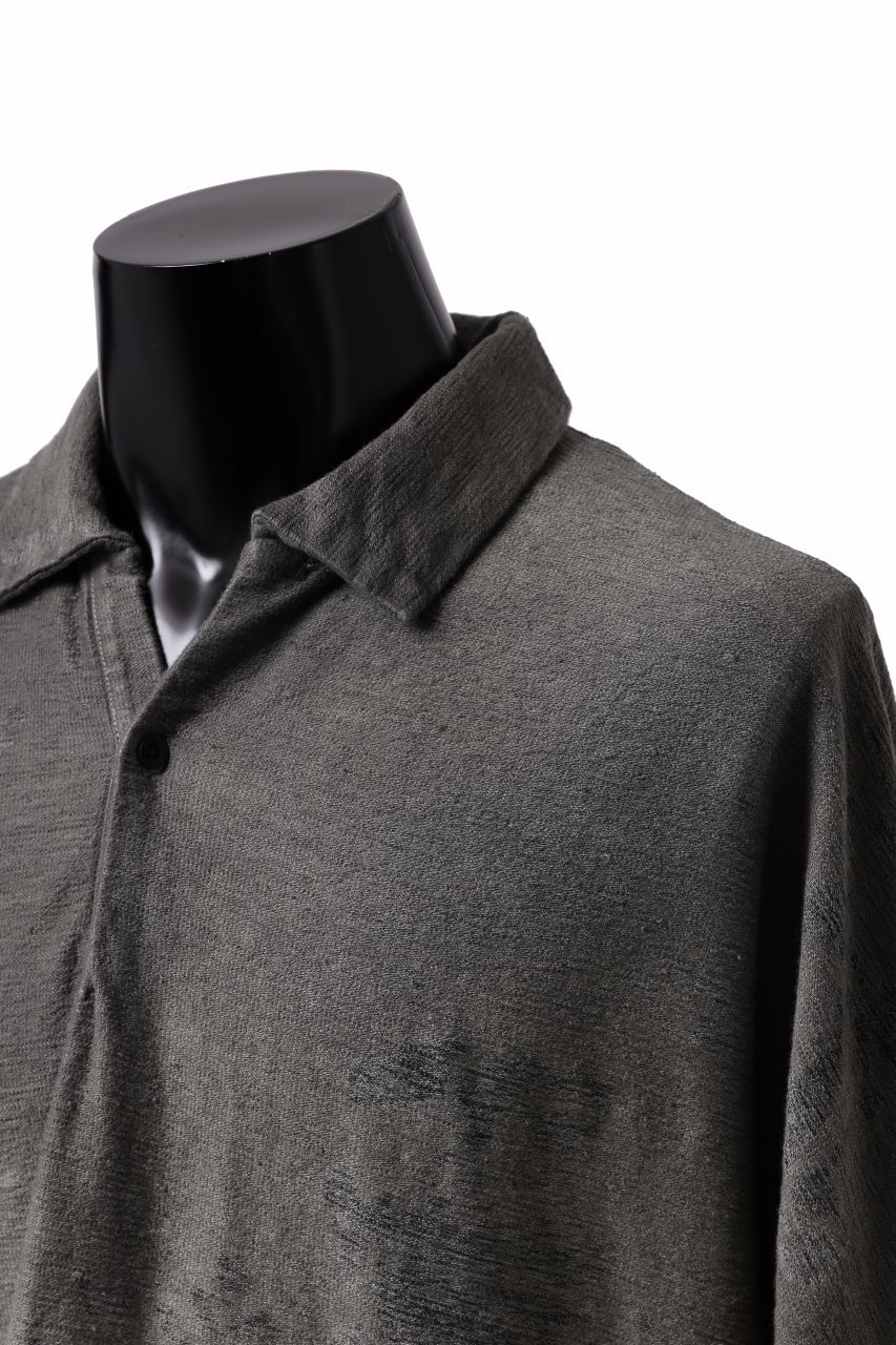 COLINA BIG SKIPPER POLO SHIRT / ANCIENT DYED LINEN HEAVY JERSEY (DUST) - Image 10
