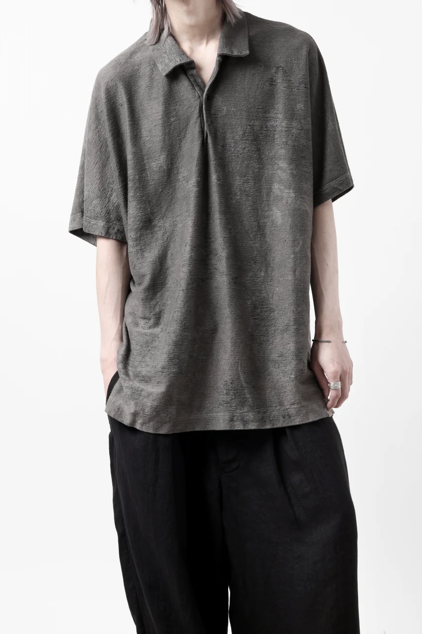 COLINA BIG SKIPPER POLO SHIRT / ANCIENT DYED LINEN HEAVY JERSEY (DUST) - Image 19