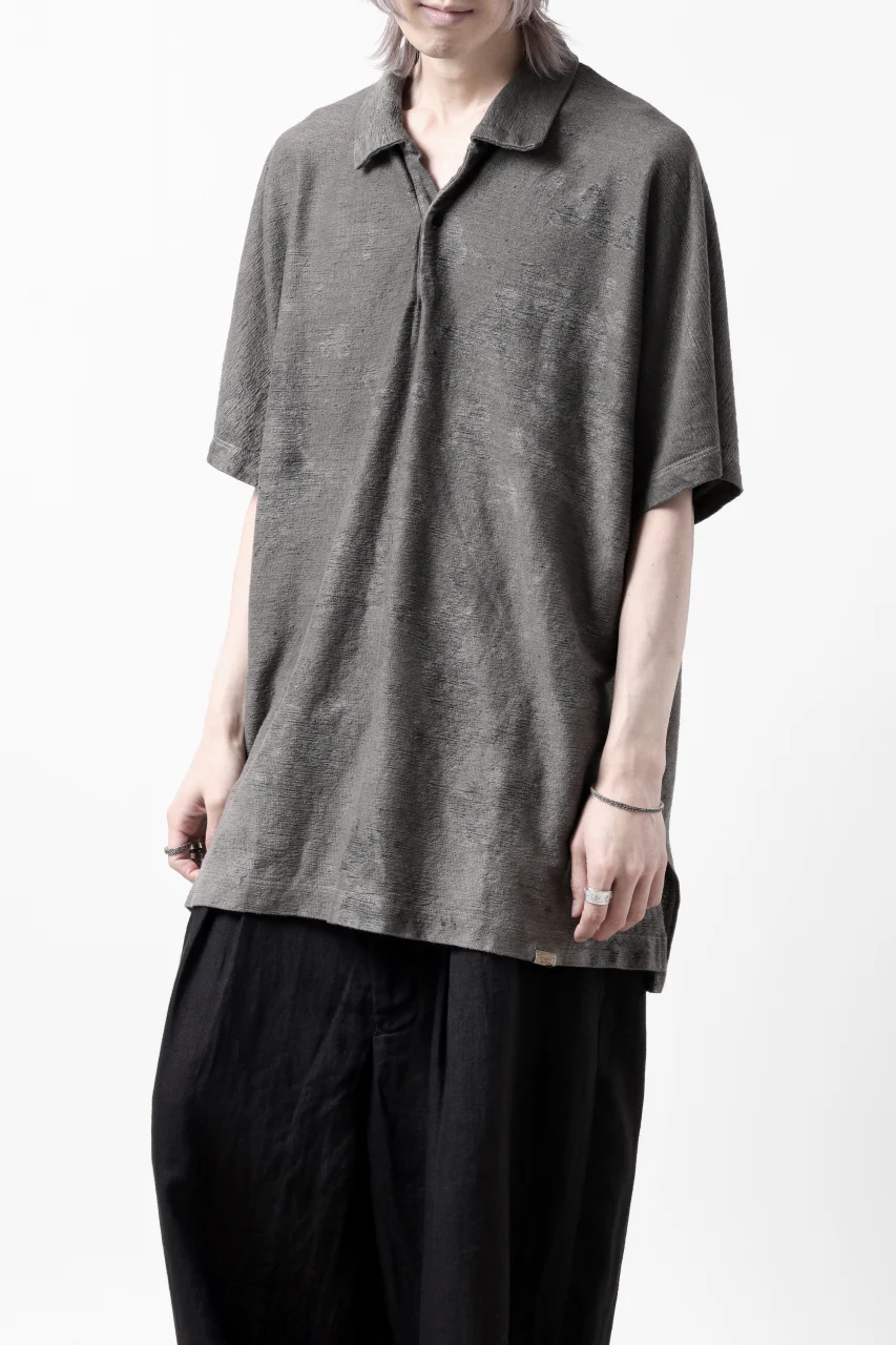 COLINA BIG SKIPPER POLO SHIRT / ANCIENT DYED LINEN HEAVY JERSEY (DUST) - Image 20
