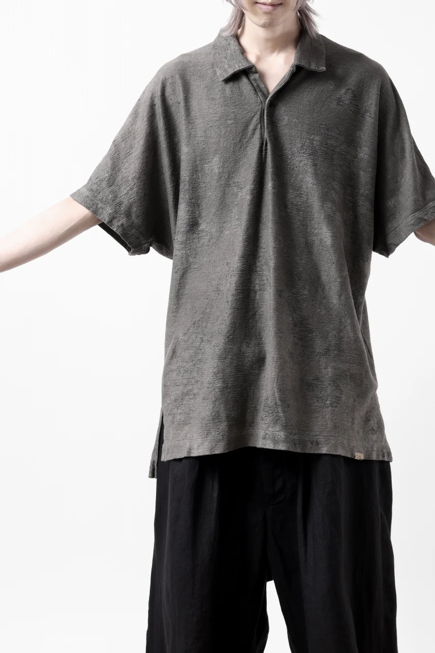 COLINA BIG SKIPPER POLO SHIRT / ANCIENT DYED LINEN HEAVY JERSEY (DUST) - Image 24