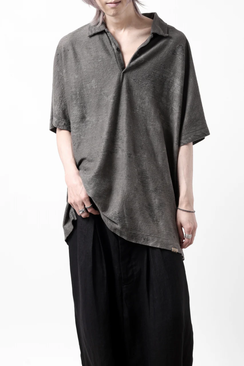 COLINA BIG SKIPPER POLO SHIRT / ANCIENT DYED LINEN HEAVY JERSEY (DUST) - Image 28