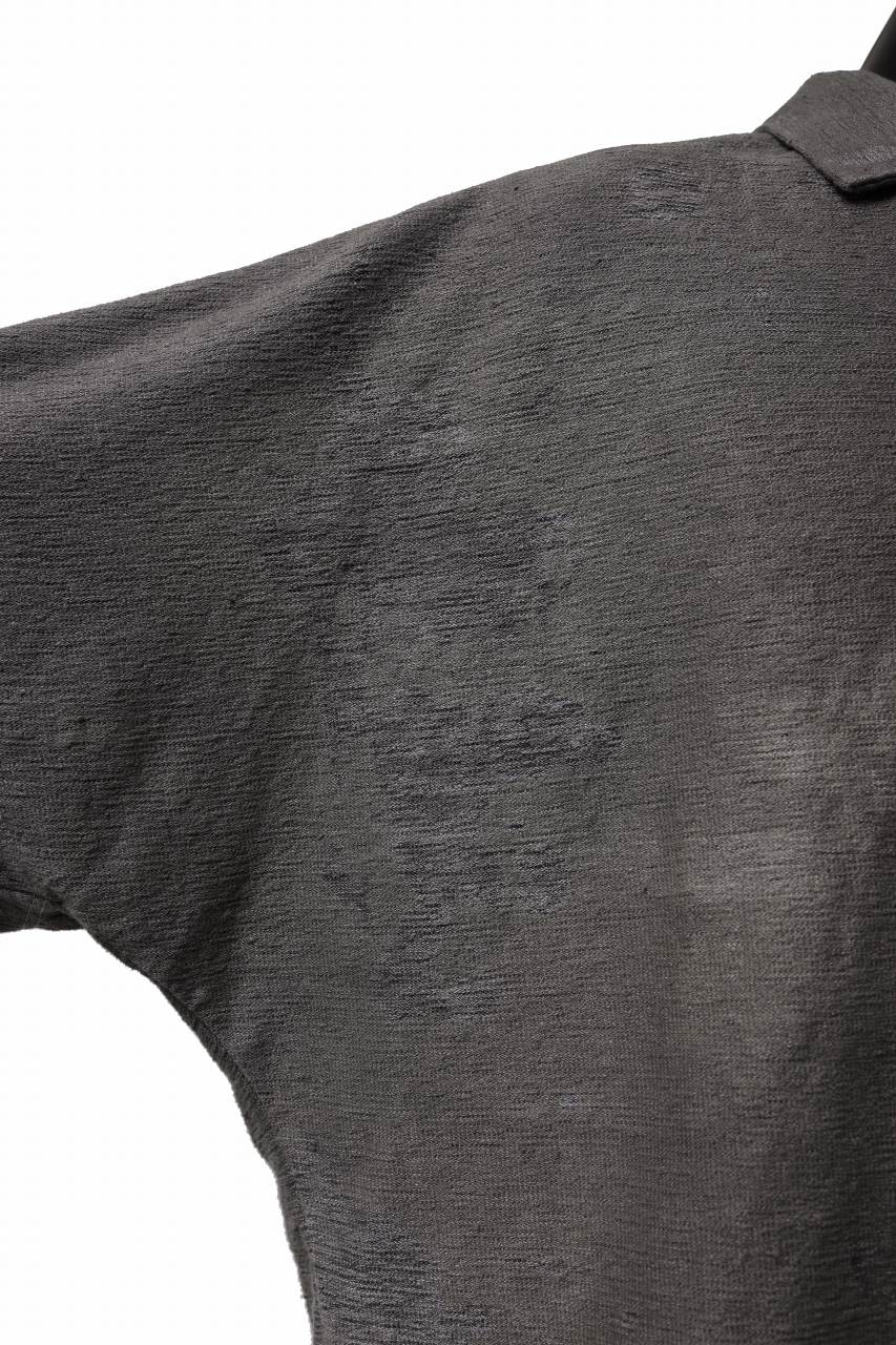 COLINA BIG SKIPPER POLO SHIRT / ANCIENT DYED LINEN HEAVY JERSEY (DUST) - Image 9