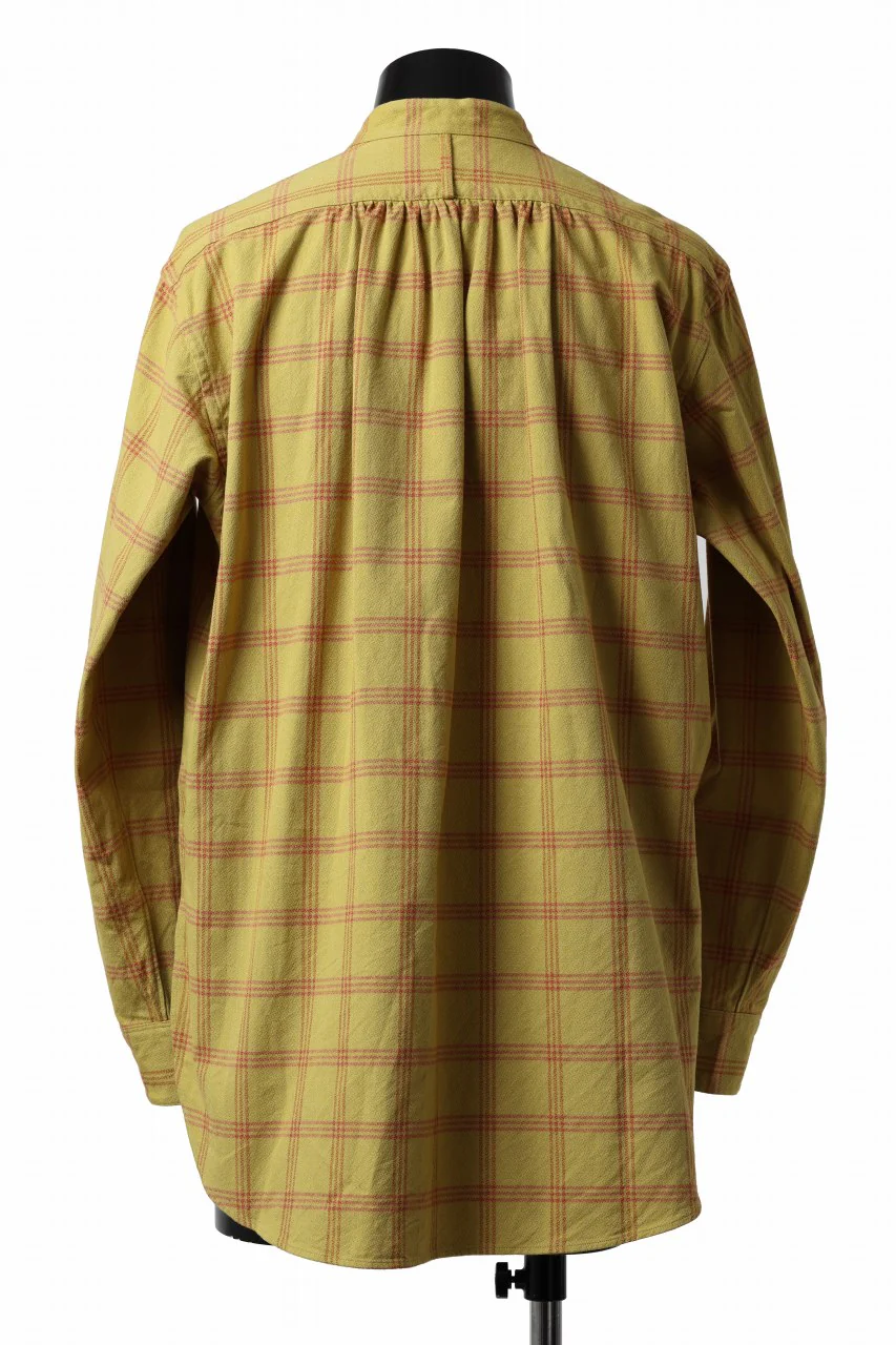 COLINA CHECK GRANPA SHIRT / AMUNZEN CHAMBRAY (MUSTARD) - Image 13