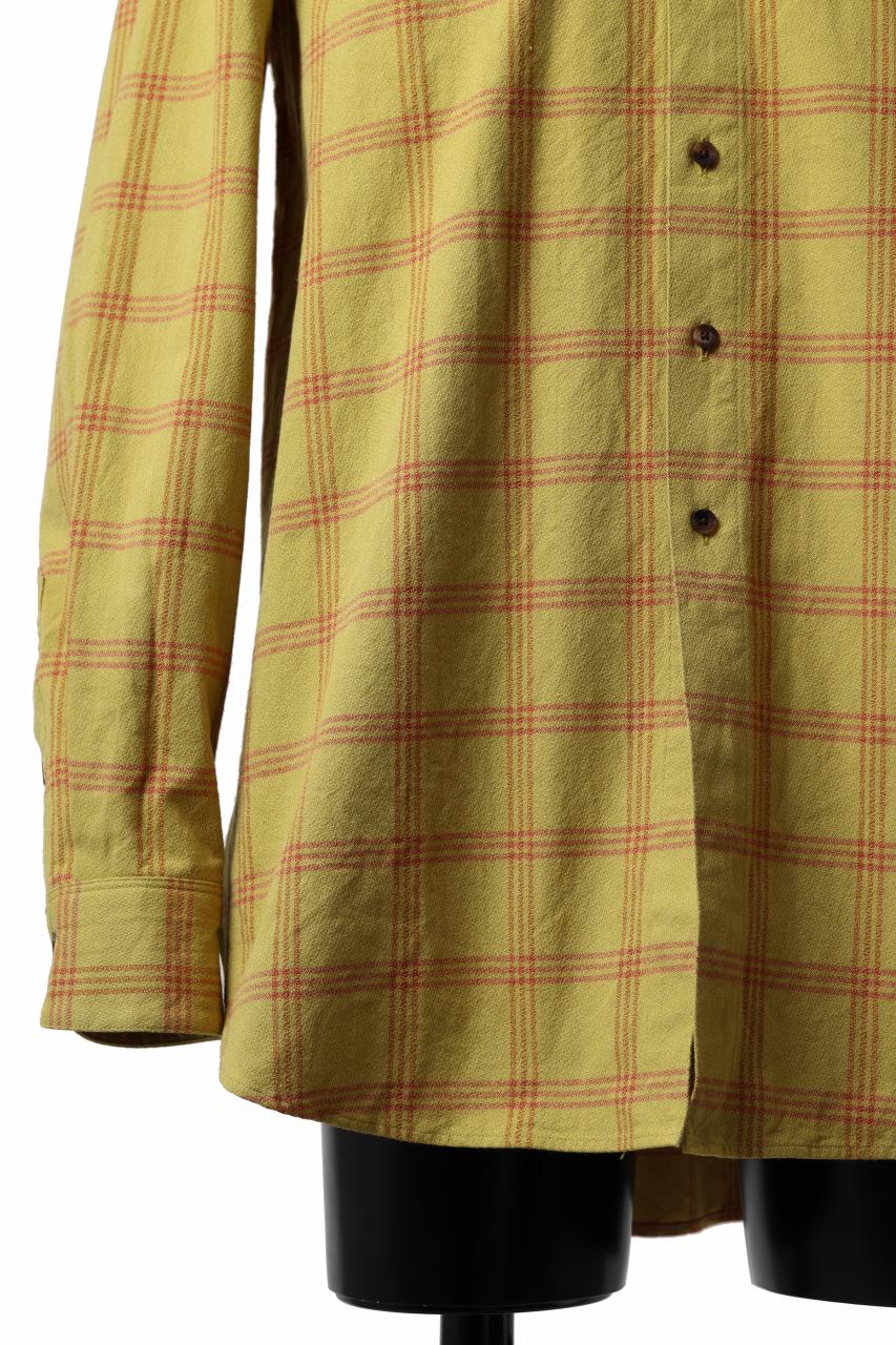 COLINA CHECK GRANPA SHIRT / AMUNZEN CHAMBRAY (MUSTARD) - Image 16