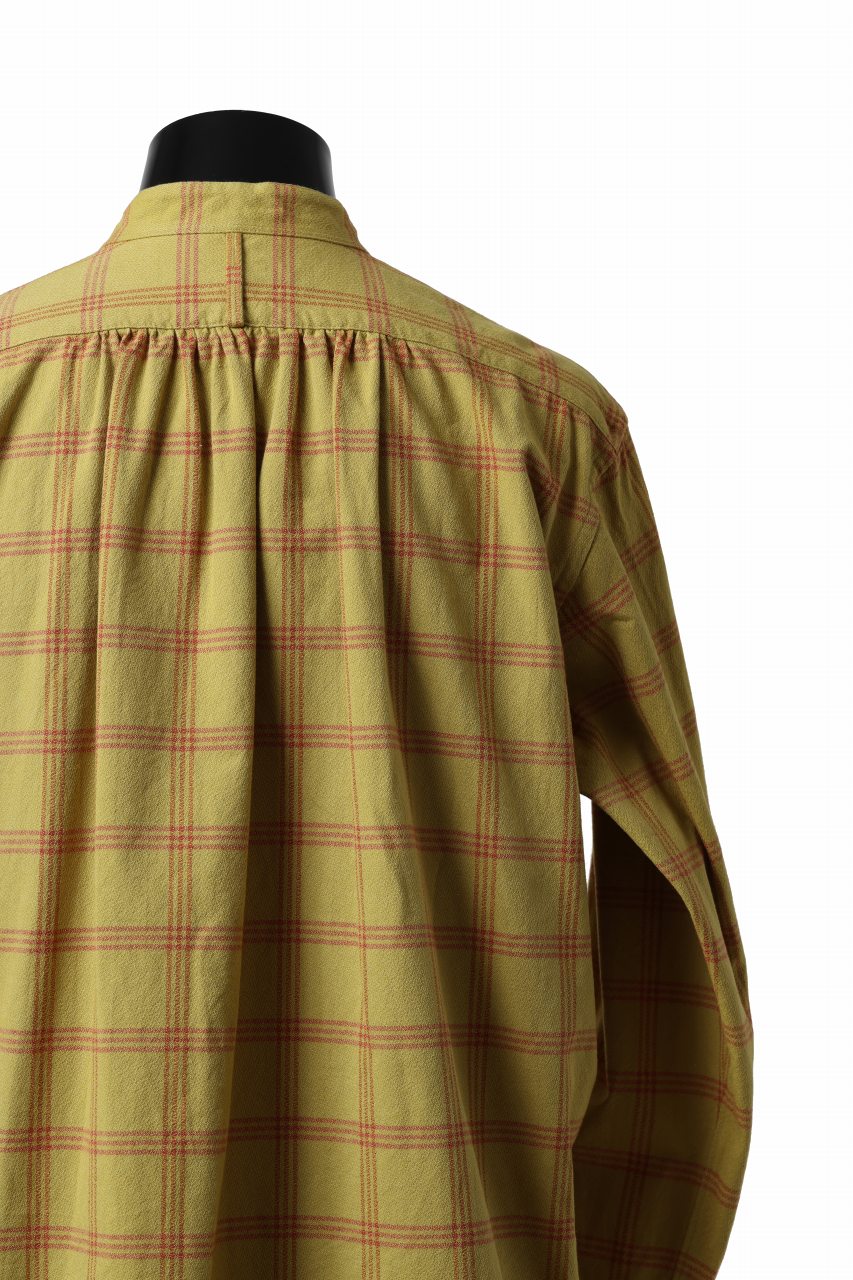 COLINA CHECK GRANPA SHIRT / AMUNZEN CHAMBRAY (MUSTARD) - Image 18