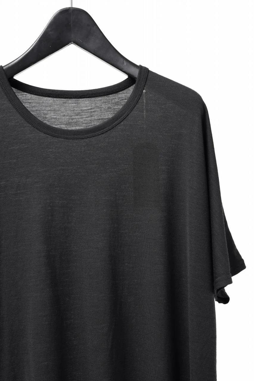 COLINA DOLMAN S/S TEE / SUPER 120s WASHABLE WOOL JERSEY (DARKNESS) - Image 3