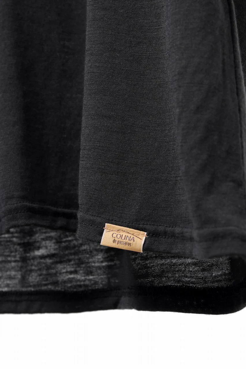 COLINA DOLMAN S/S TEE / SUPER 120s WASHABLE WOOL JERSEY (DARKNESS) - Image 7