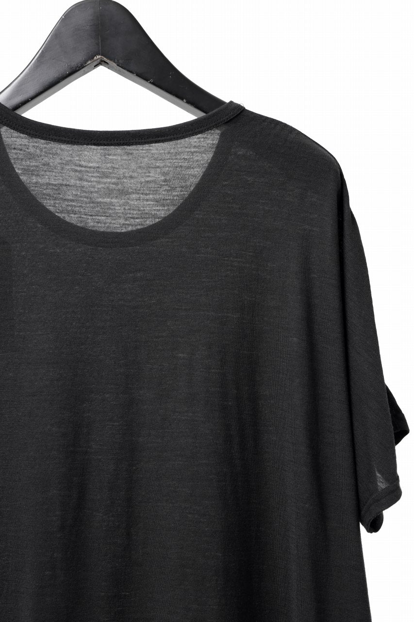 COLINA DOLMAN S/S TEE / SUPER 120s WASHABLE WOOL JERSEY (DARKNESS) - Image 8