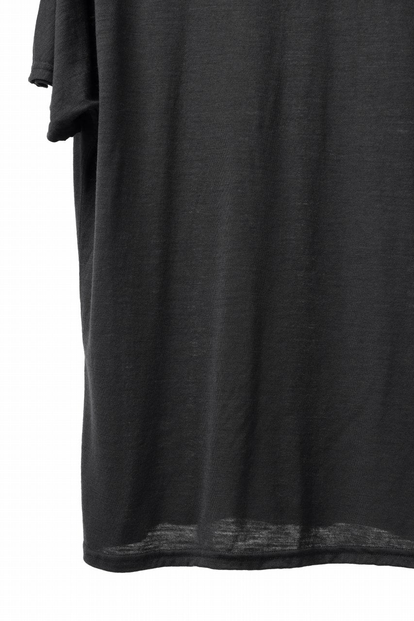 COLINA DOLMAN S/S TEE / SUPER 120s WASHABLE WOOL JERSEY (DARKNESS) - Image 9