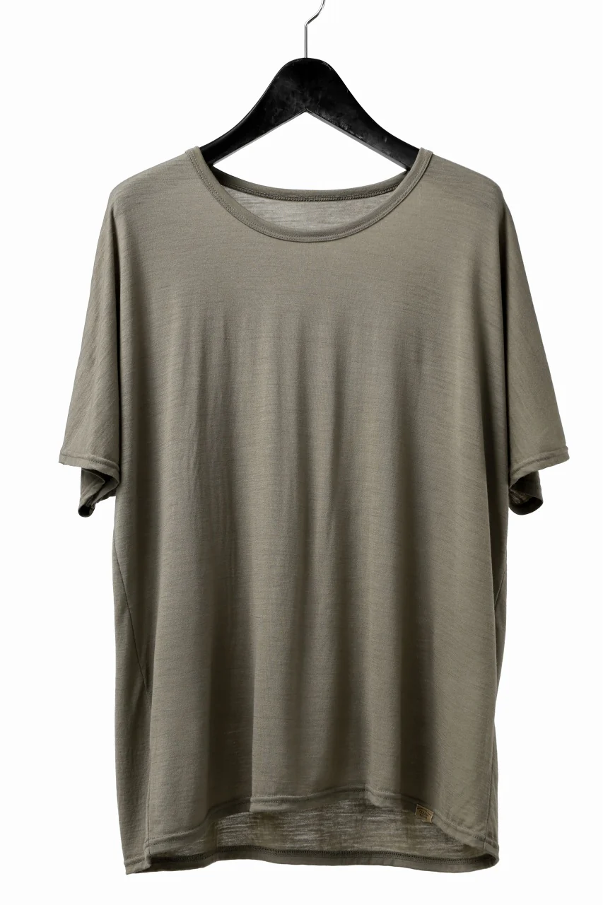 COLINA DOLMAN S/S TEE / SUPER 120s WASHABLE WOOL JERSEY (SEPIA)