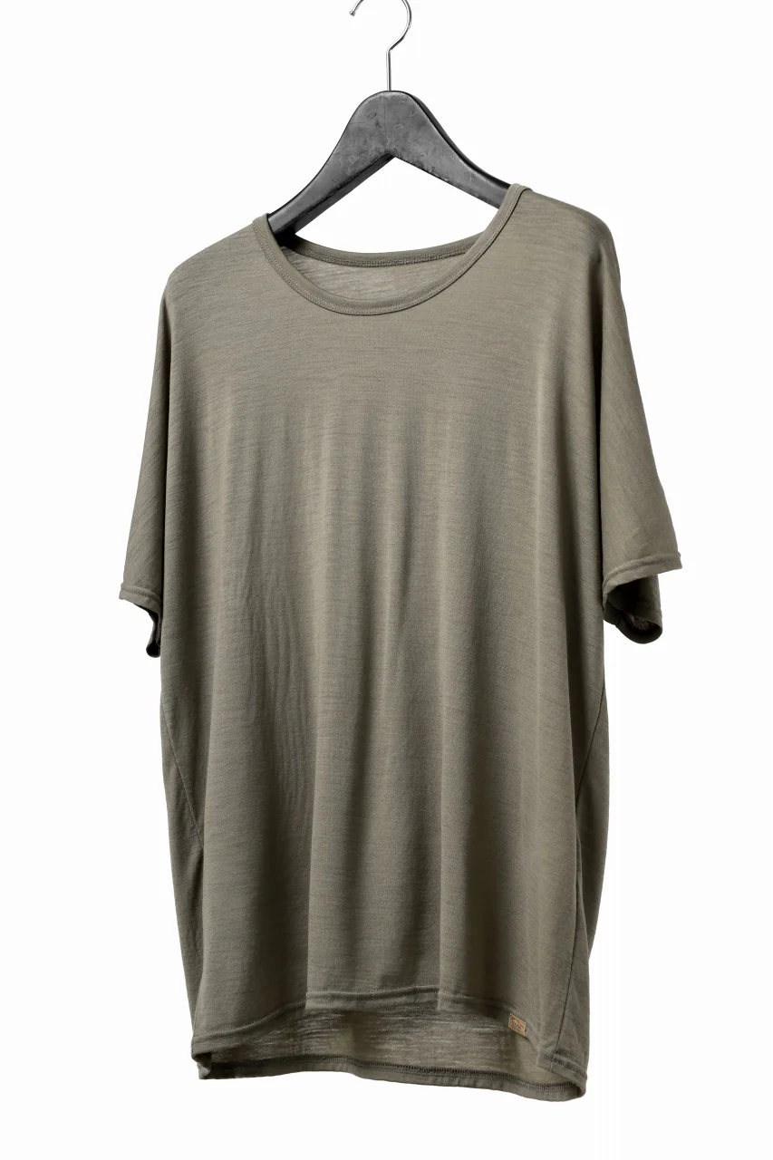 COLINA DOLMAN S/S TEE / SUPER 120s WASHABLE WOOL JERSEY (SEPIA) - Image 2
