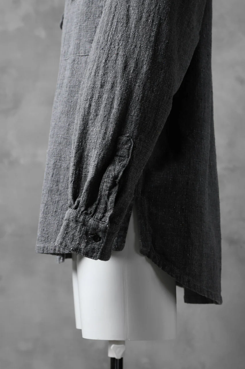 COLINA FRENCH WORK SHIRT JACKET / HAND SPUN COTTON TWEED (SUMI) - Image 12