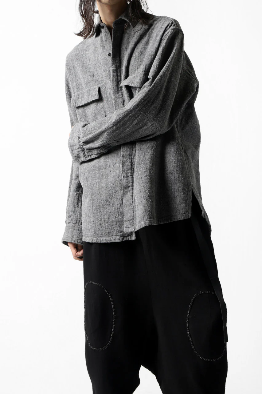 COLINA FRENCH WORK SHIRT JACKET / HAND SPUN COTTON TWEED (SUMI) - Image 22