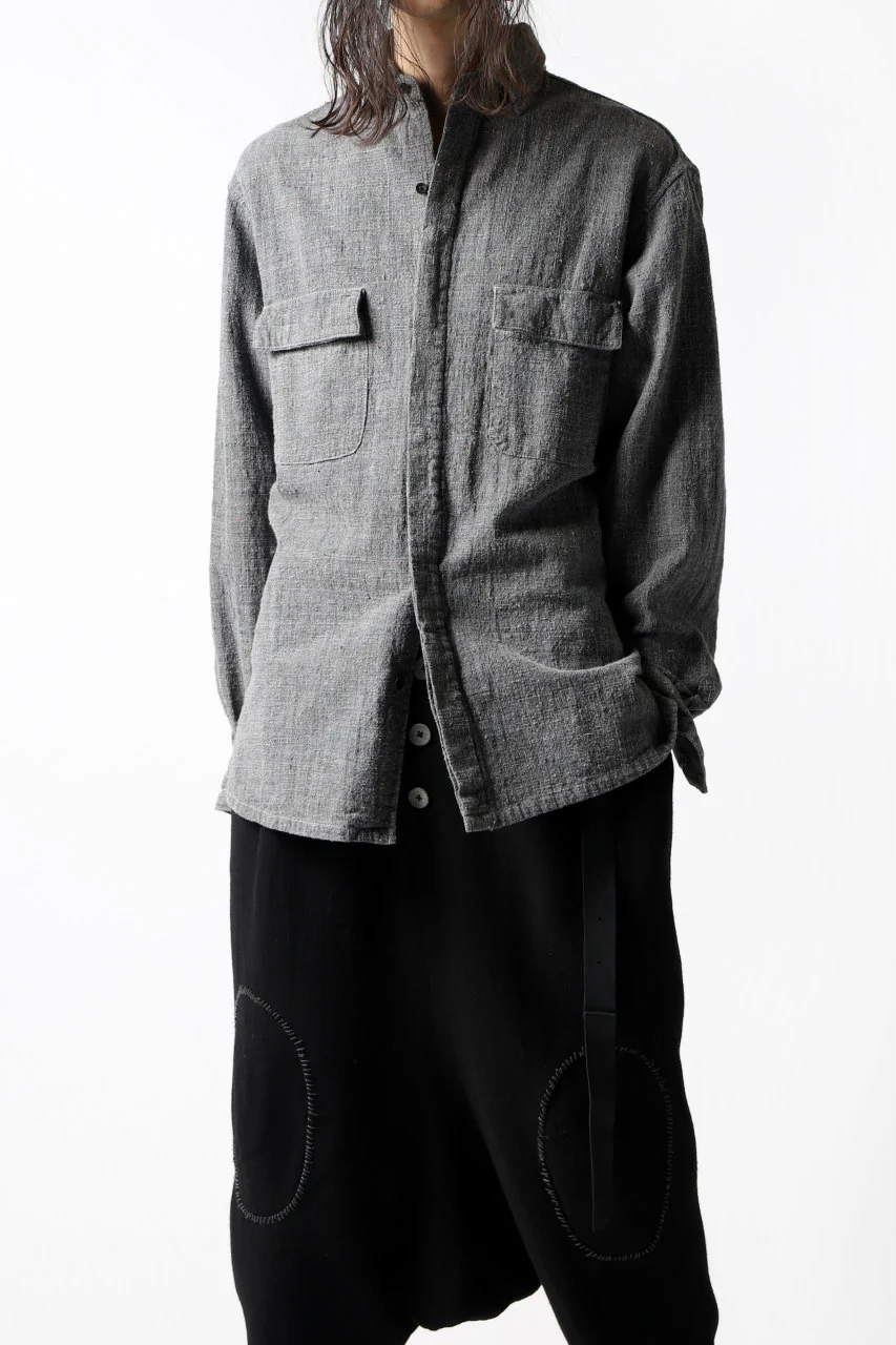 COLINA FRENCH WORK SHIRT JACKET / HAND SPUN COTTON TWEED (SUMI) - Image 25