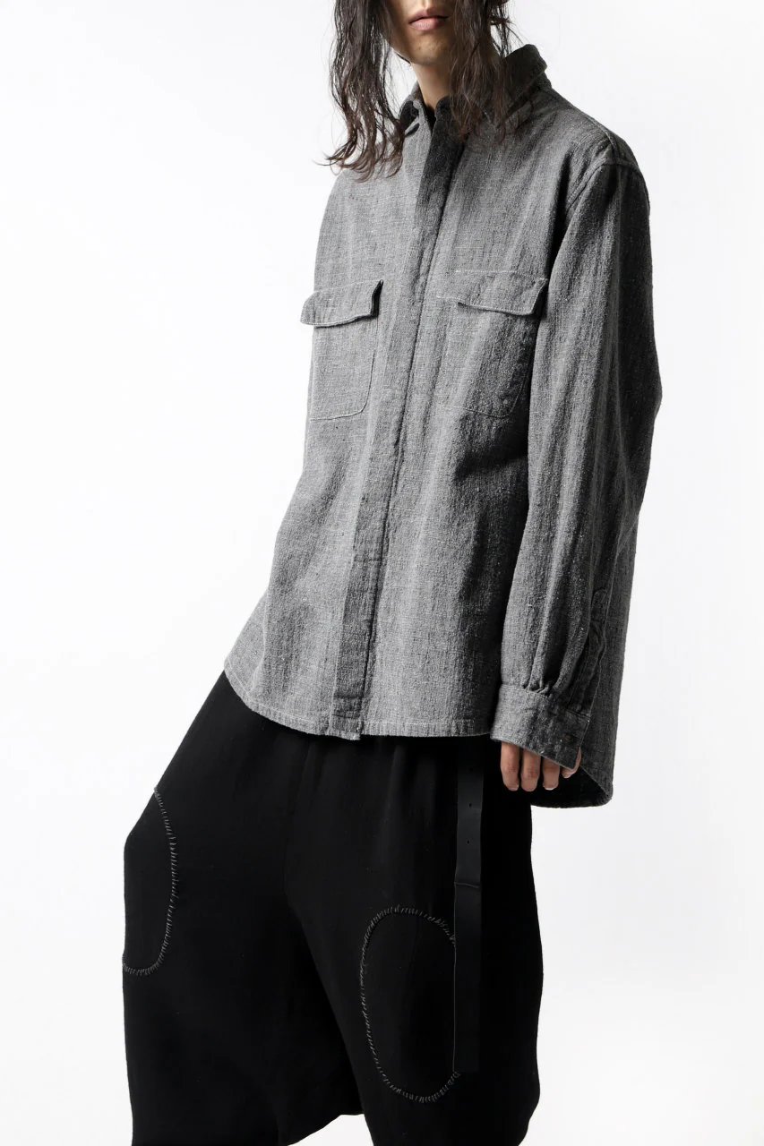 COLINA FRENCH WORK SHIRT JACKET / HAND SPUN COTTON TWEED (SUMI) - Image 26