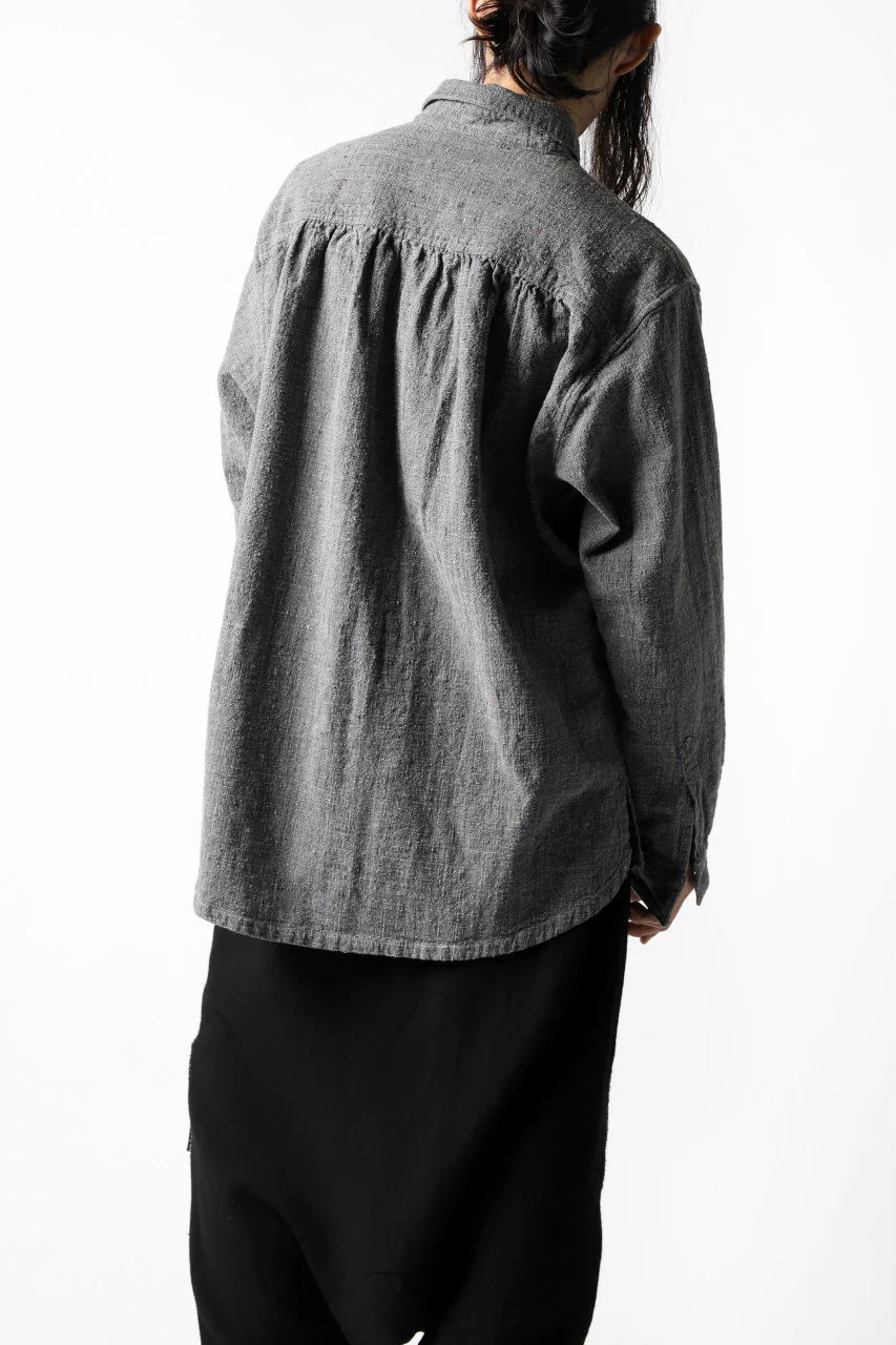 COLINA FRENCH WORK SHIRT JACKET / HAND SPUN COTTON TWEED (SUMI) - Image 30