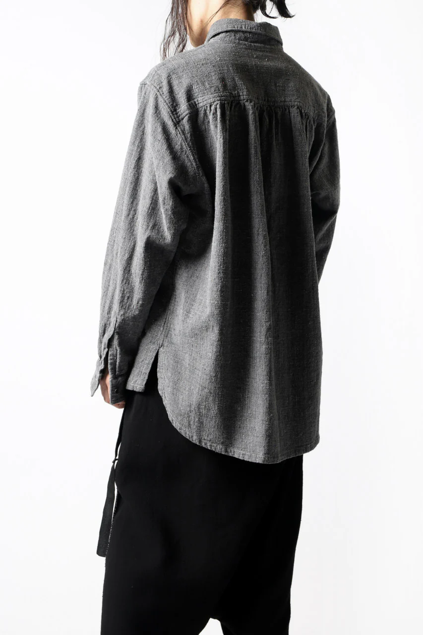 COLINA FRENCH WORK SHIRT JACKET / HAND SPUN COTTON TWEED (SUMI) - Image 32