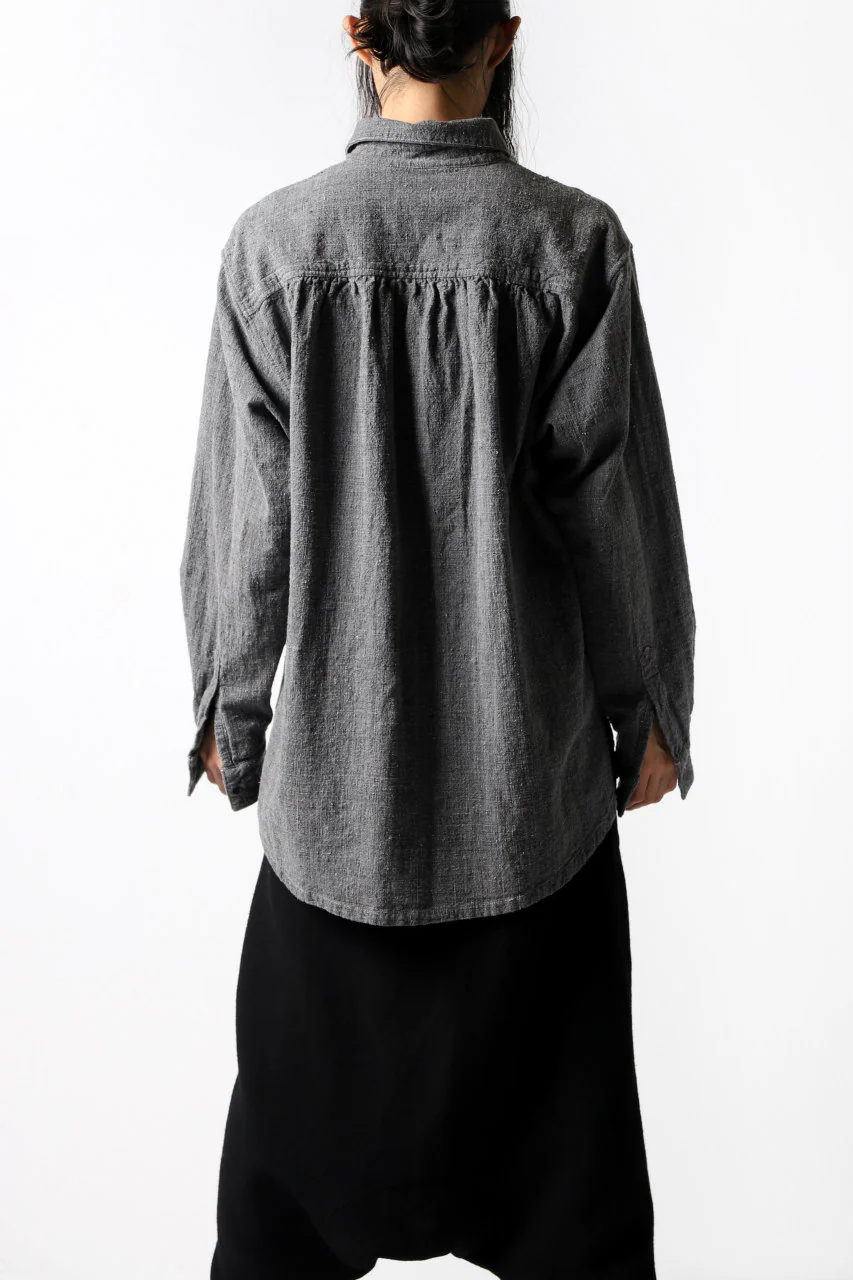 COLINA FRENCH WORK SHIRT JACKET / HAND SPUN COTTON TWEED (SUMI) - Image 33