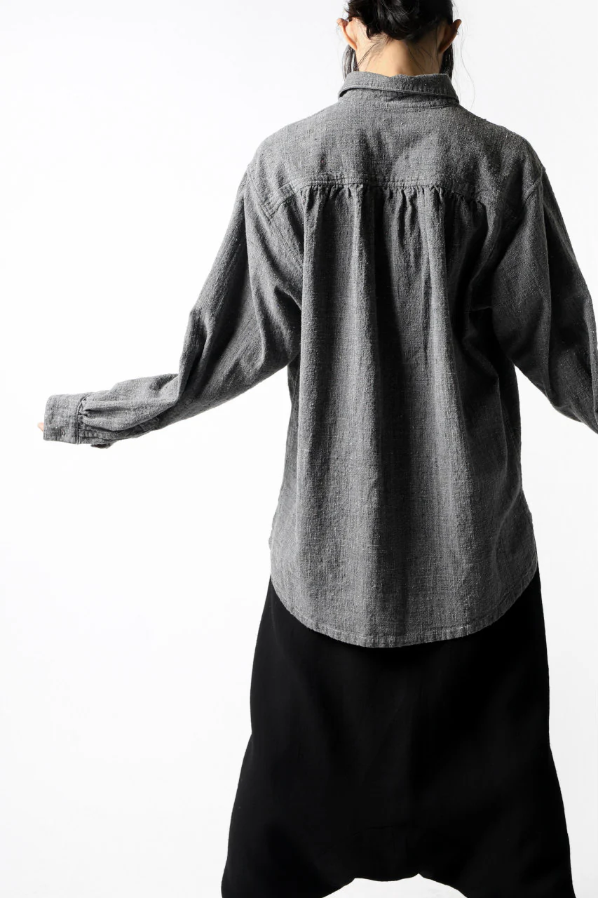 COLINA FRENCH WORK SHIRT JACKET / HAND SPUN COTTON TWEED (SUMI) - Image 34