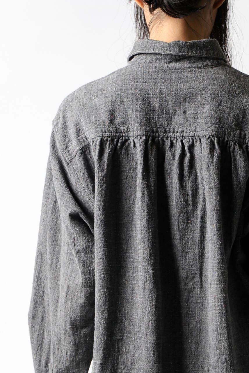 COLINA FRENCH WORK SHIRT JACKET / HAND SPUN COTTON TWEED (SUMI) - Image 35
