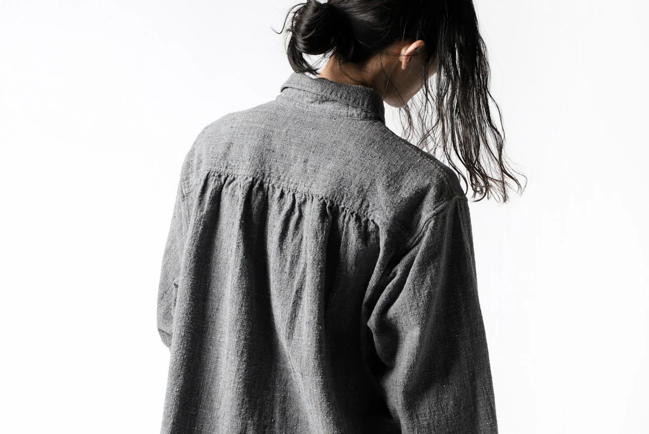 COLINA FRENCH WORK SHIRT JACKET / HAND SPUN COTTON TWEED (SUMI) - Image 40