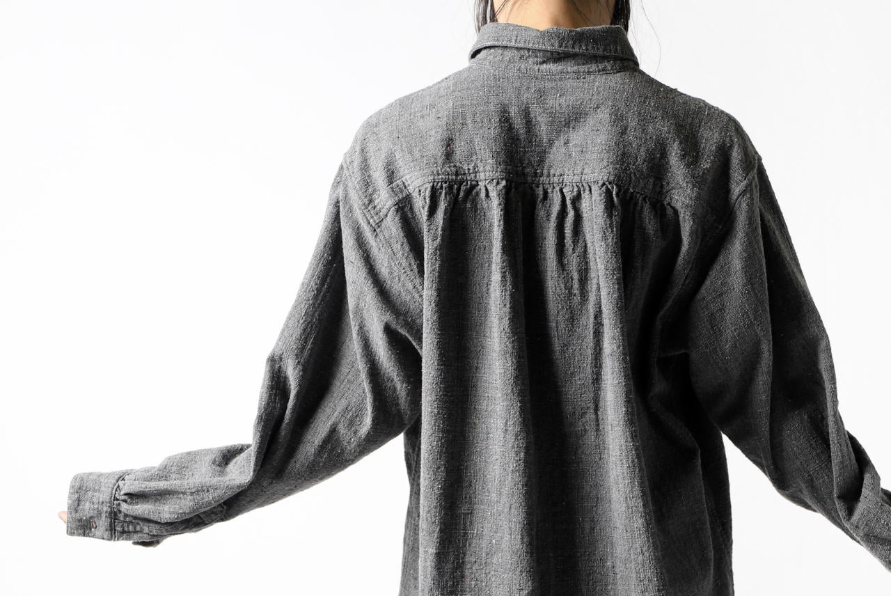 COLINA FRENCH WORK SHIRT JACKET / HAND SPUN COTTON TWEED (SUMI) - Image 41