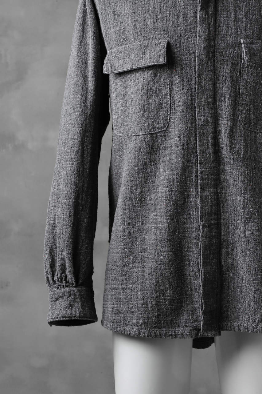 COLINA FRENCH WORK SHIRT JACKET / HAND SPUN COTTON TWEED (SUMI) - Image 7