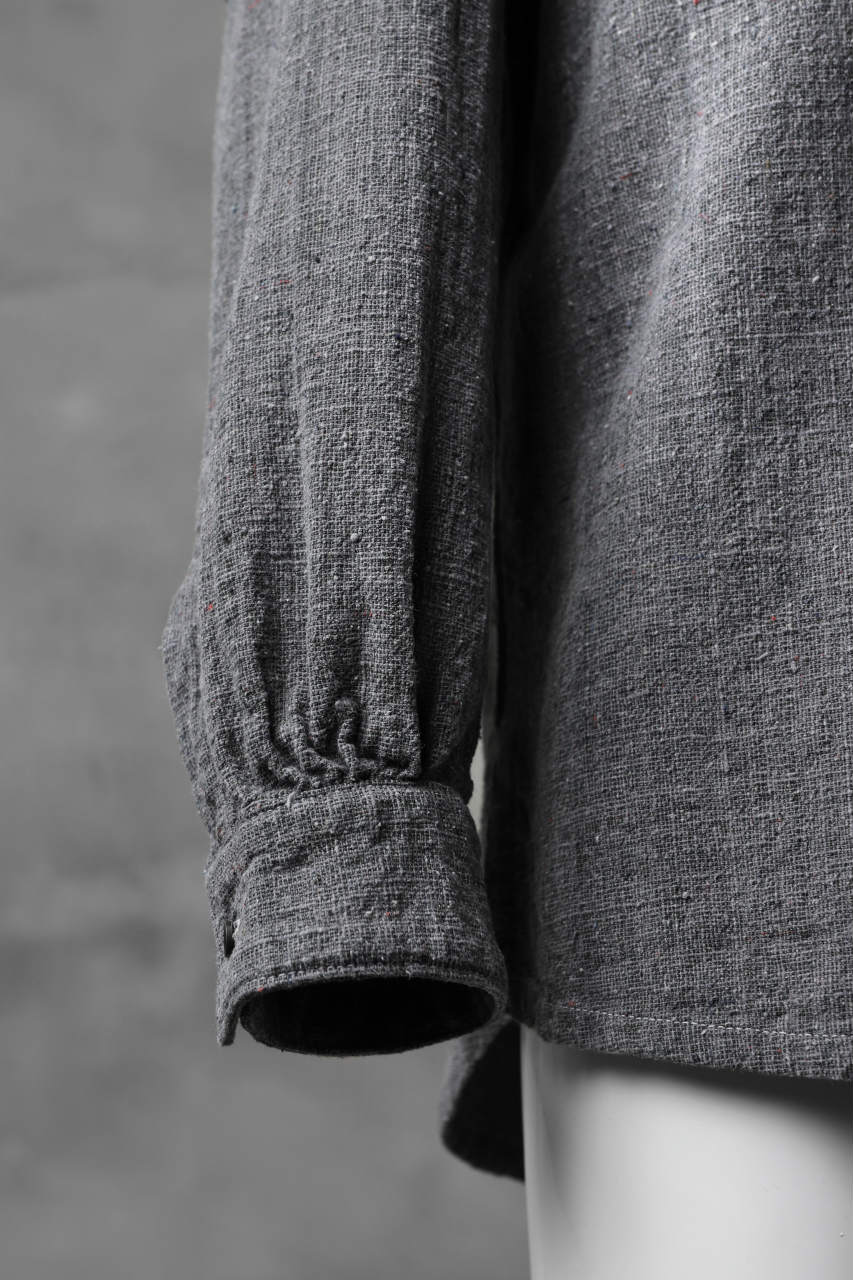 COLINA FRENCH WORK SHIRT JACKET / HAND SPUN COTTON TWEED (SUMI) - Image 9