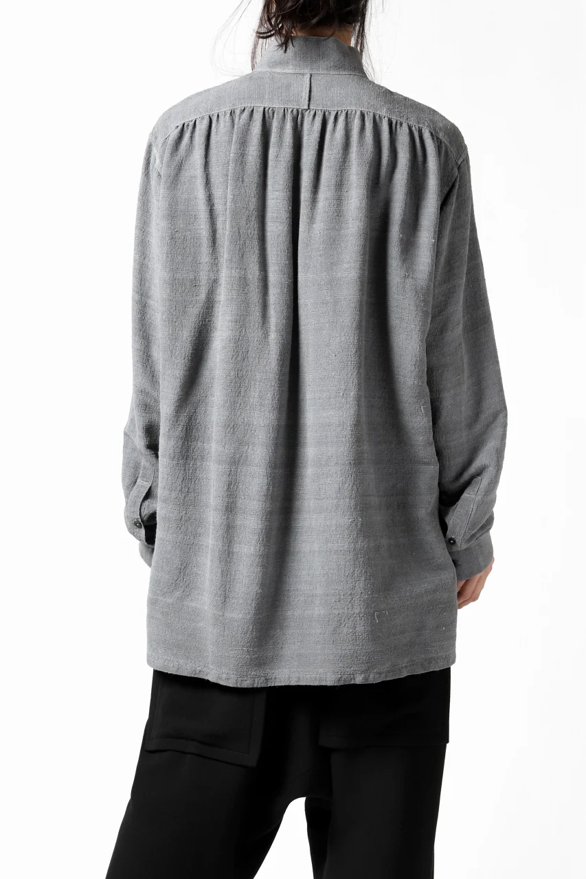 COLINA GARDENER SHIRT / SLUB SILK (SUMI DYED) - Image 10