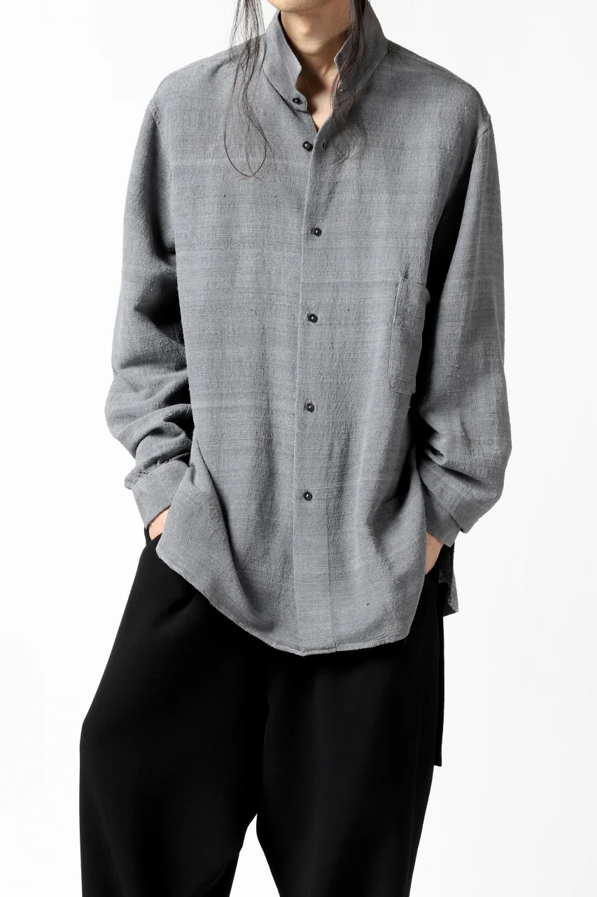 COLINA GARDENER SHIRT / SLUB SILK (SUMI DYED) - Image 13
