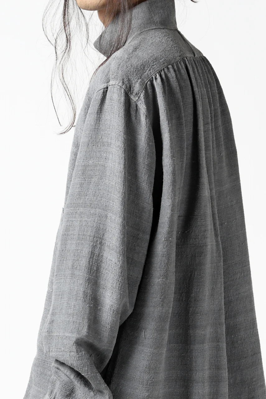 COLINA GARDENER SHIRT / SLUB SILK (SUMI DYED) - Image 15