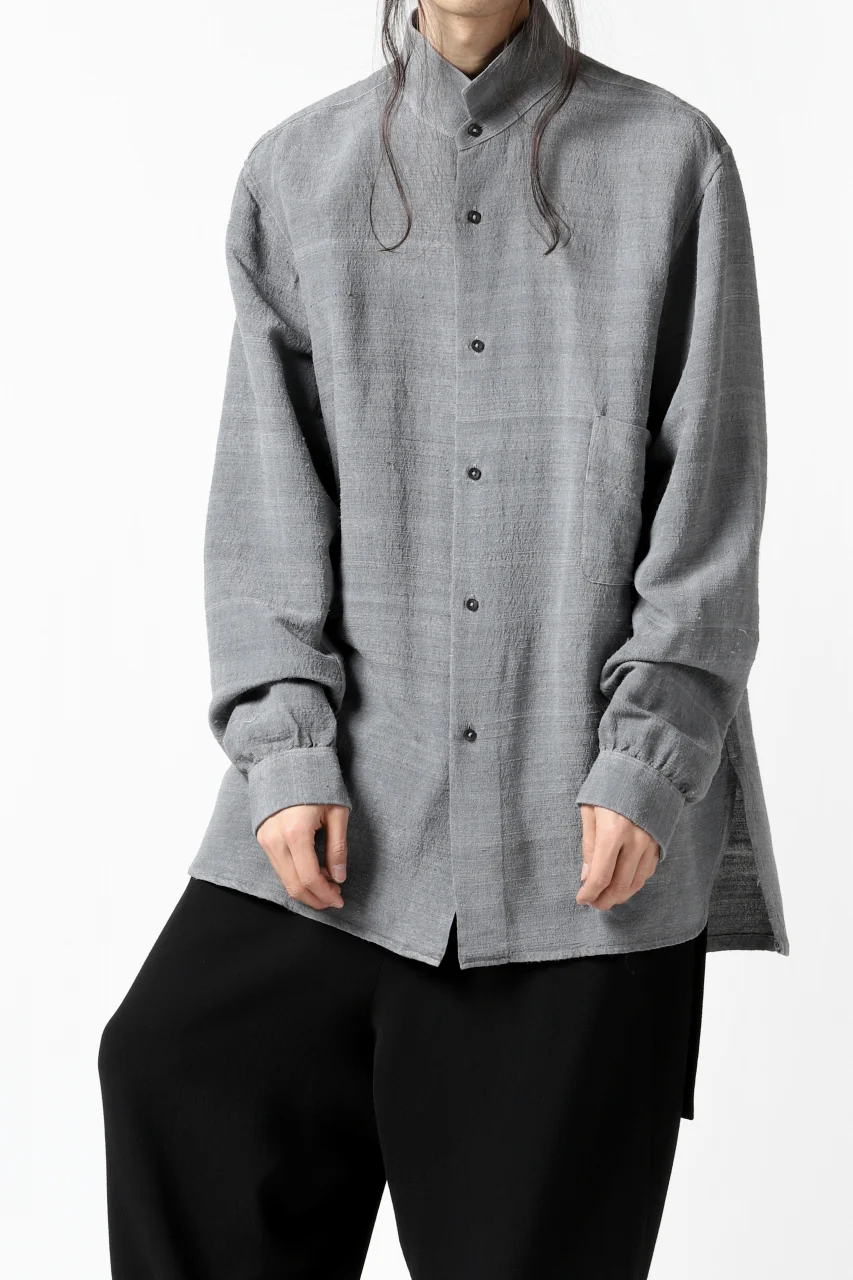 COLINA GARDENER SHIRT / SLUB SILK (SUMI DYED) - Image 2