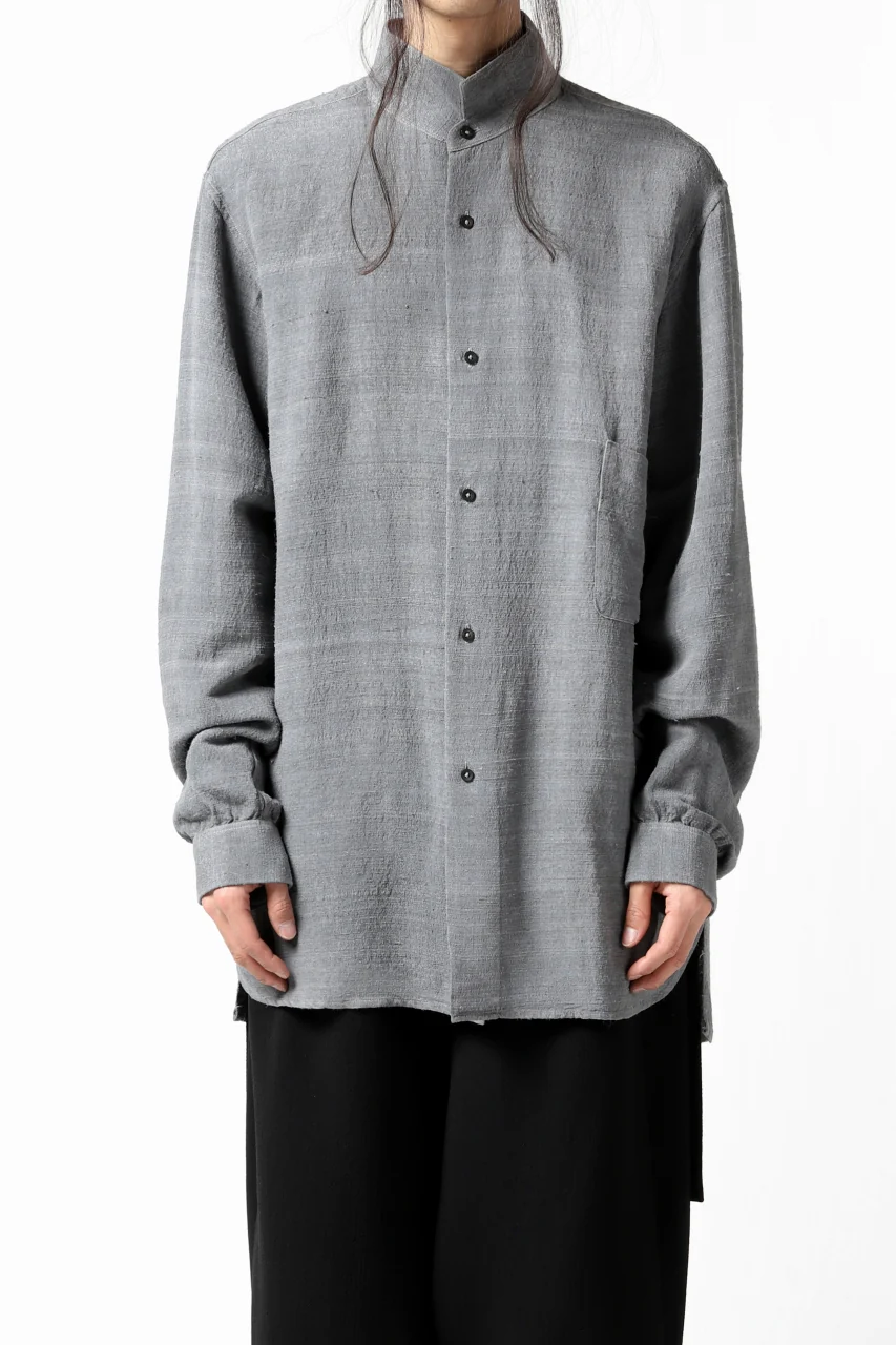 COLINA GARDENER SHIRT / SLUB SILK (SUMI DYED) - Image 3