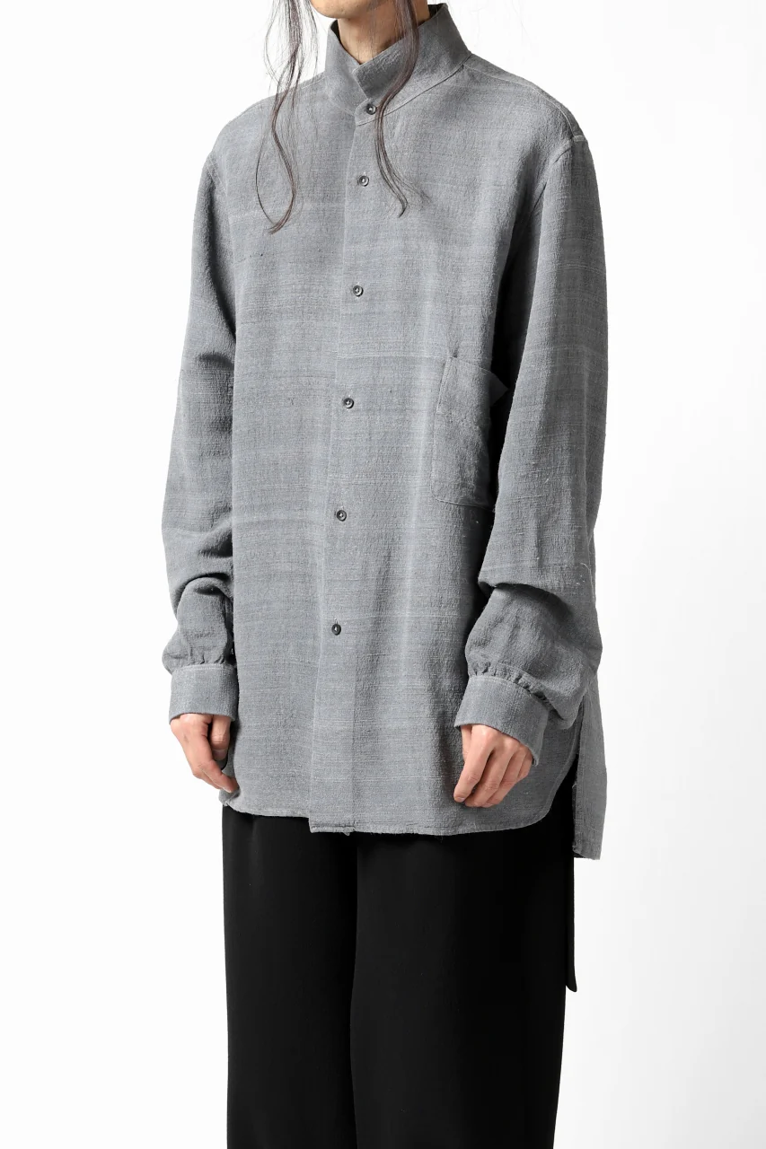 COLINA GARDENER SHIRT / SLUB SILK (SUMI DYED) - Image 4