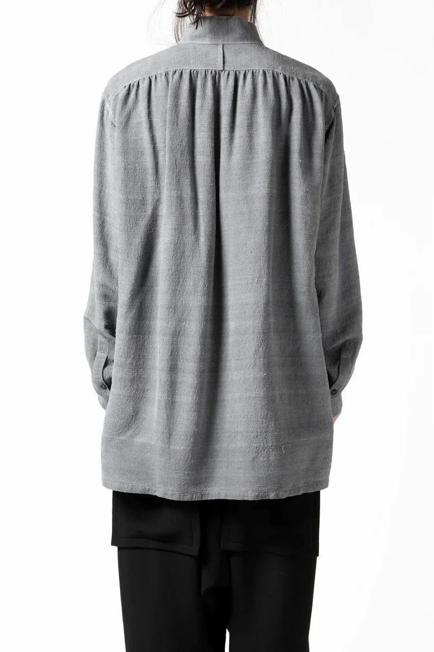 COLINA GARDENER SHIRT / SLUB SILK (SUMI DYED) - Image 5