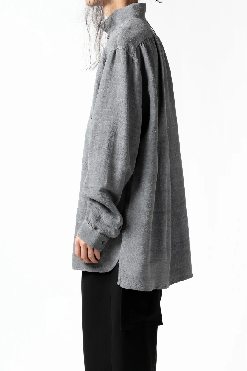 COLINA GARDENER SHIRT / SLUB SILK (SUMI DYED) - Image 6