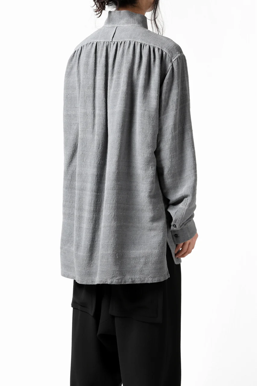 COLINA GARDENER SHIRT / SLUB SILK (SUMI DYED) - Image 7