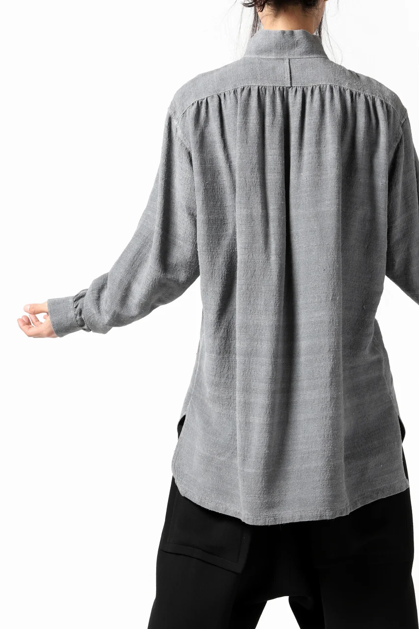COLINA GARDENER SHIRT / SLUB SILK (SUMI DYED) - Image 9