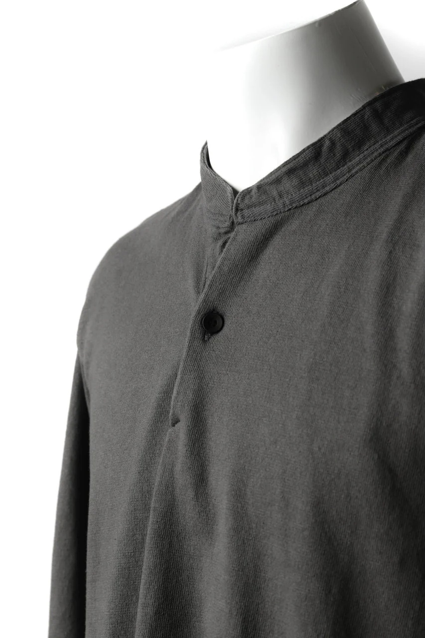 COLINA GRANPA PULL OVER SHIRT / LOG WOOD DYED HEAVY JERSEY (LOG WOOD BLACK) - Image 10