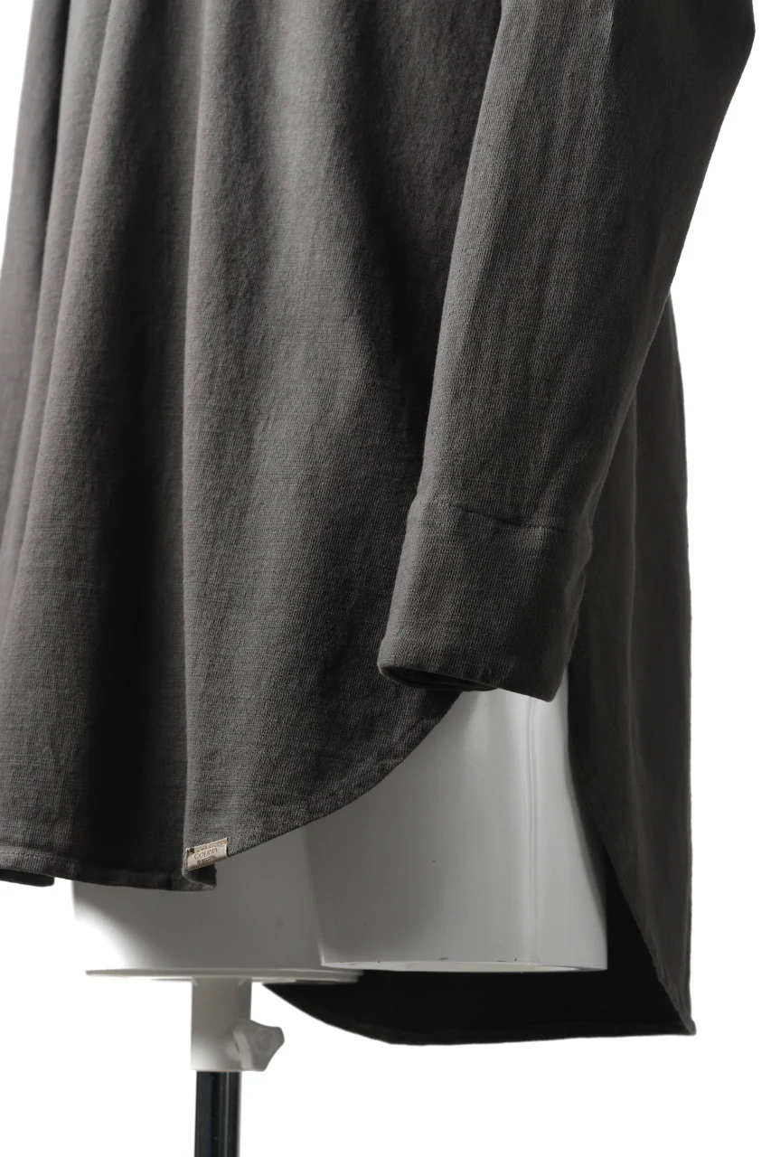 COLINA GRANPA PULL OVER SHIRT / LOG WOOD DYED HEAVY JERSEY (LOG WOOD BLACK) - Image 11