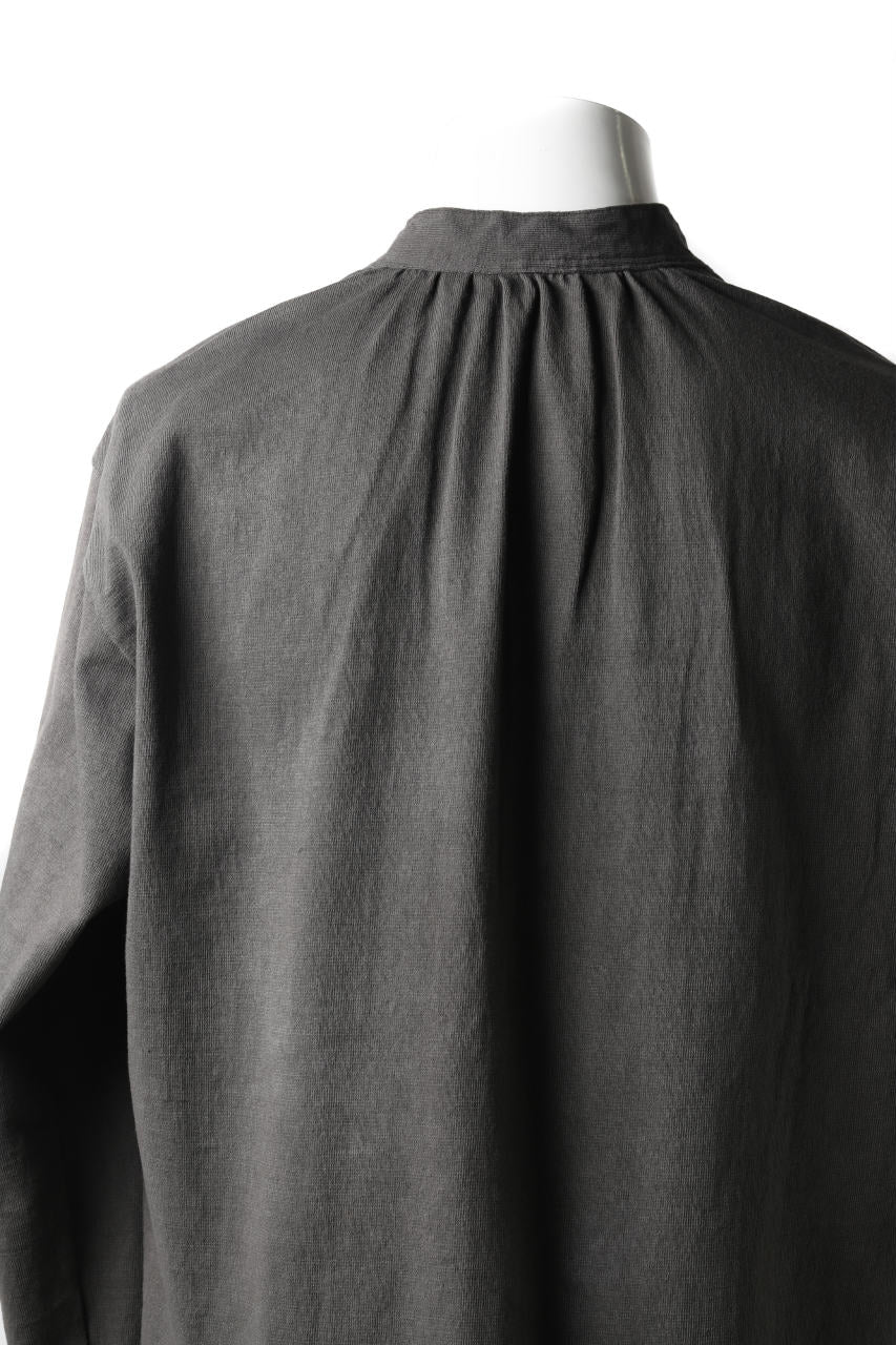 COLINA GRANPA PULL OVER SHIRT / LOG WOOD DYED HEAVY JERSEY (LOG WOOD BLACK) - Image 13