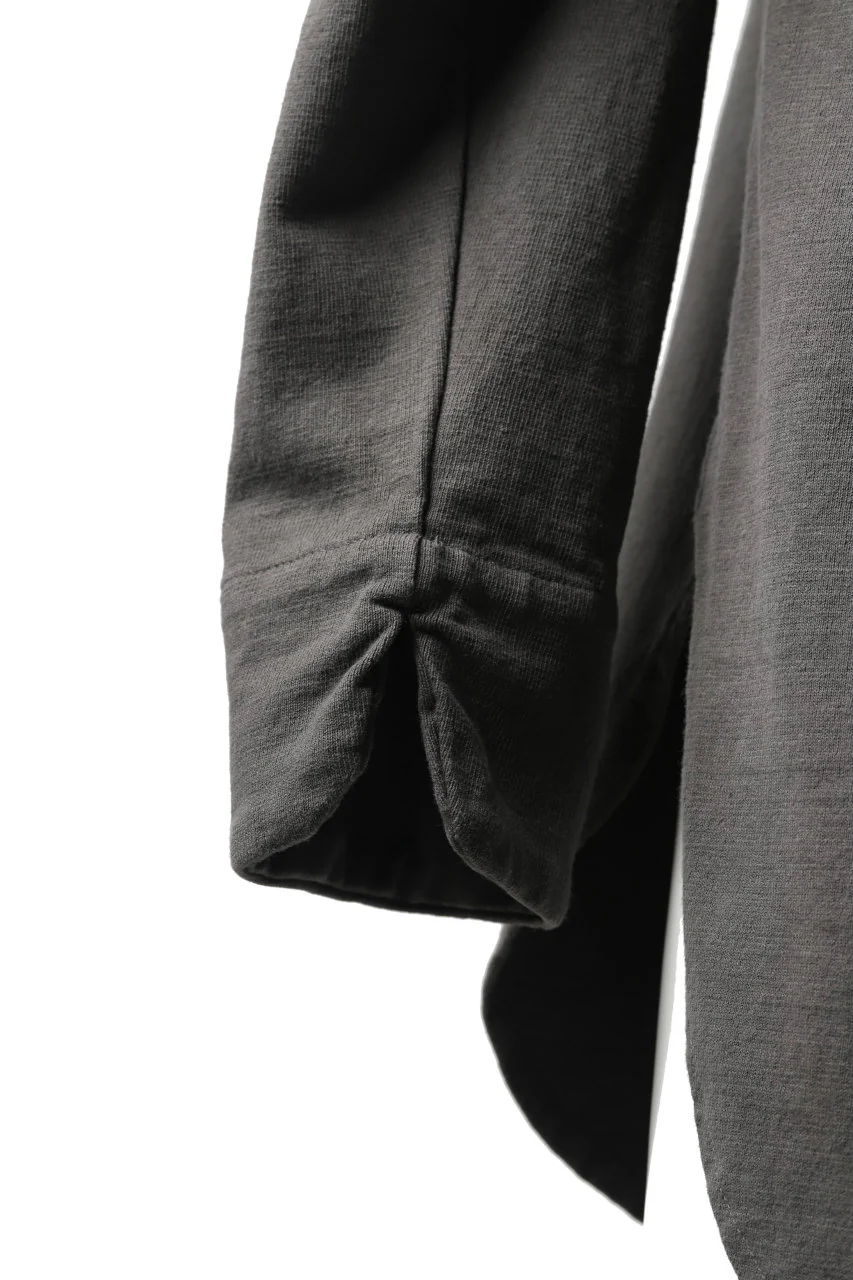 COLINA GRANPA PULL OVER SHIRT / LOG WOOD DYED HEAVY JERSEY (LOG WOOD BLACK) - Image 14