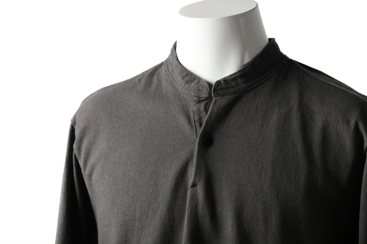 COLINA GRANPA PULL OVER SHIRT / LOG WOOD DYED HEAVY JERSEY (LOG WOOD BLACK) - Image 15