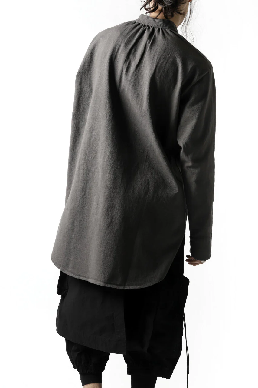 COLINA GRANPA PULL OVER SHIRT / LOG WOOD DYED HEAVY JERSEY (LOG WOOD BLACK) - Image 26