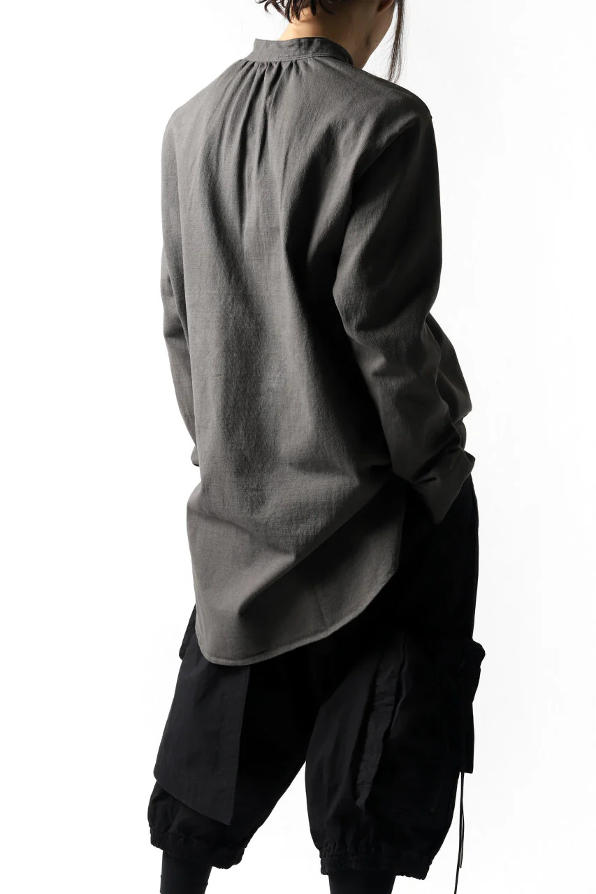 COLINA GRANPA PULL OVER SHIRT / LOG WOOD DYED HEAVY JERSEY (LOG WOOD BLACK) - Image 27